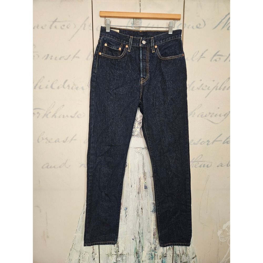Levi's Premium 501 Original Jeans 27x32 Dark Wash Indigo High Rise Straight Leg